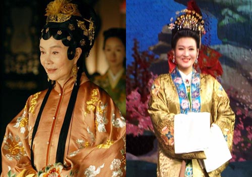 新版红楼梦王夫人(左)和朝鲜版红楼梦王夫人